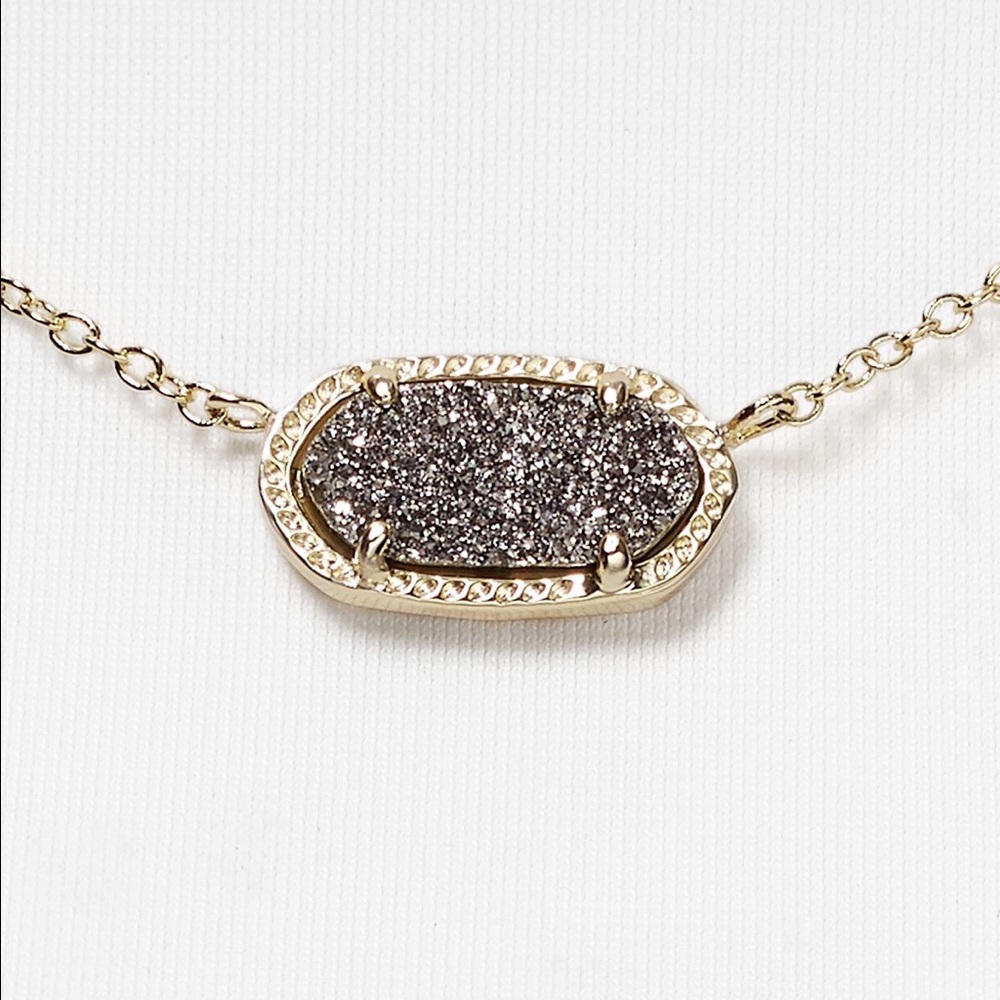 Kendra Scott- Gunmetal Drusy Pendant!